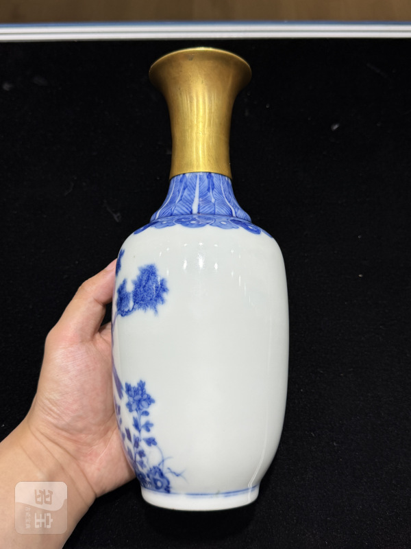 民国 青花花鸟瓶 - 图4